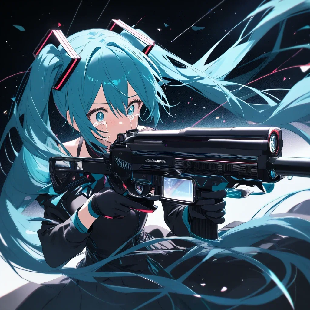 hatsune miku crying sights gun