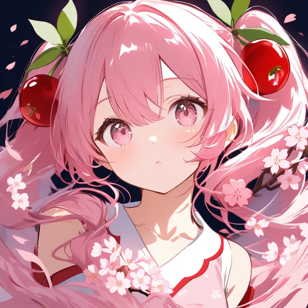 sakura miku cherry hair accessory
