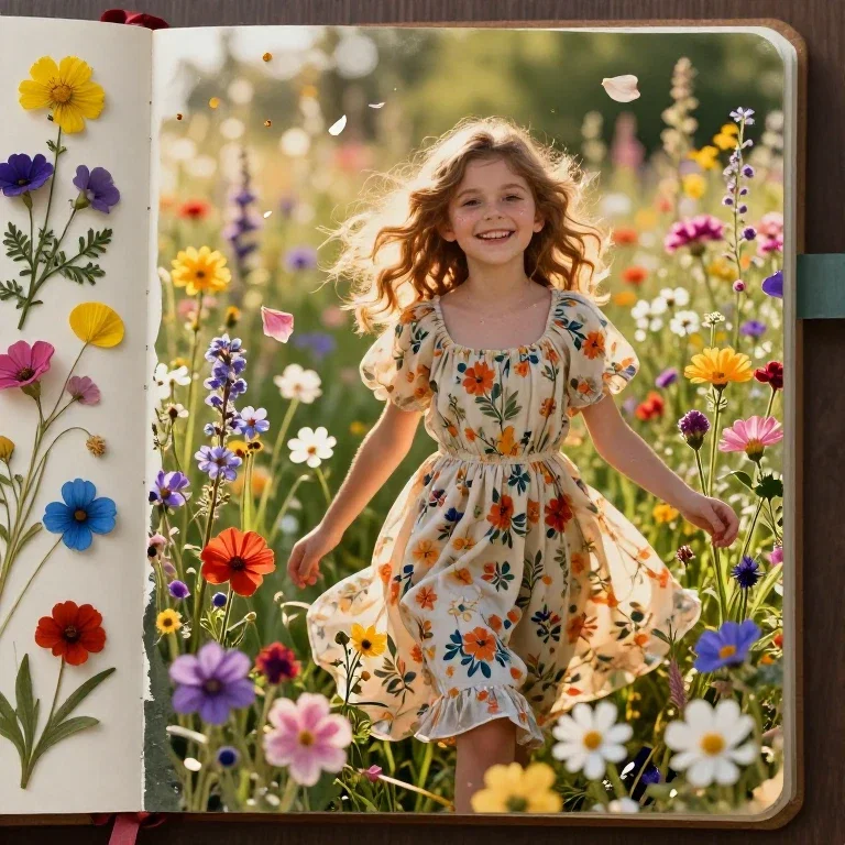 bohemian girl in wildflowers