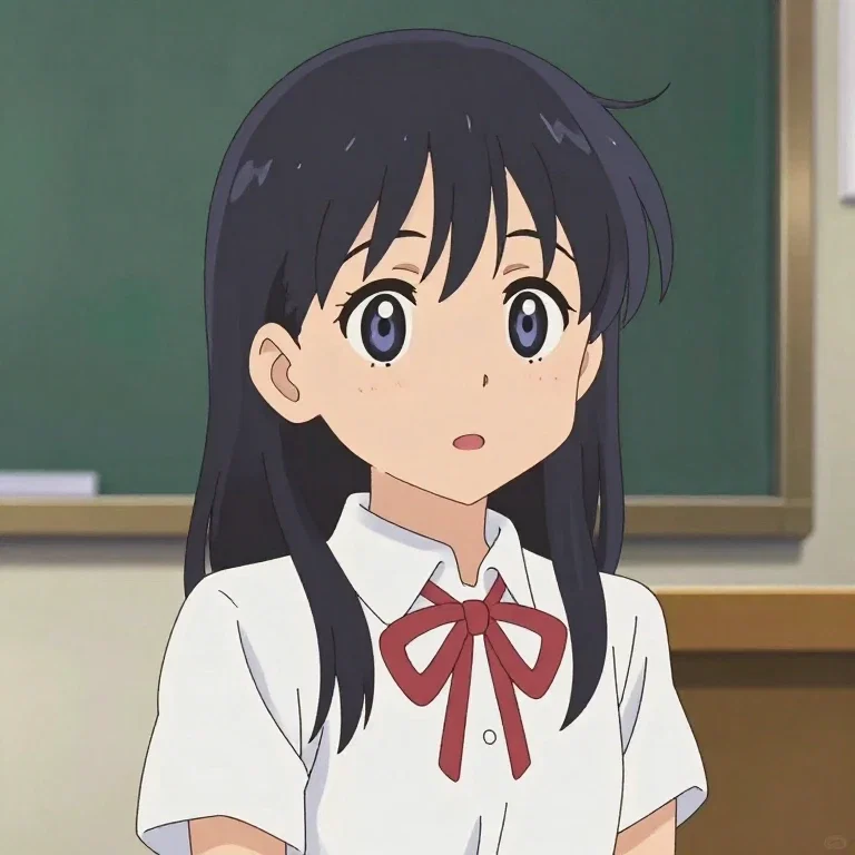 anime little girl at school