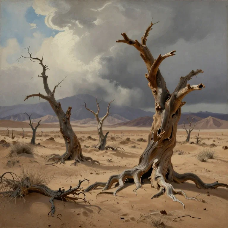 19th century paintings desert mountains sandstorm