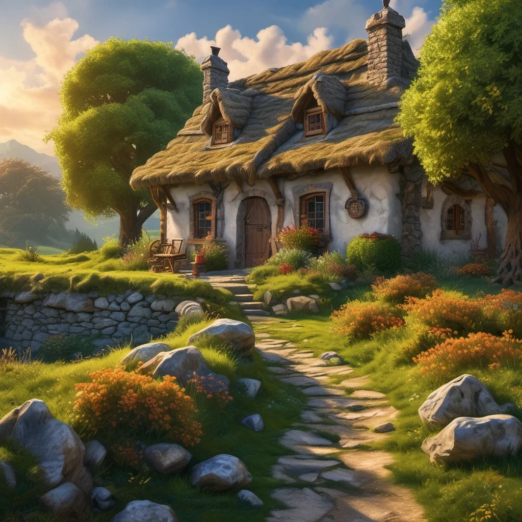 high fantasy medieval farmstead