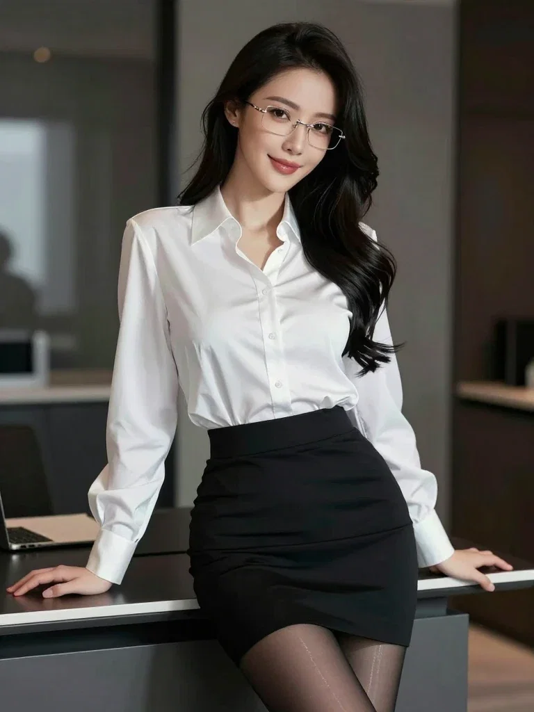 charming chinese woman with long hair