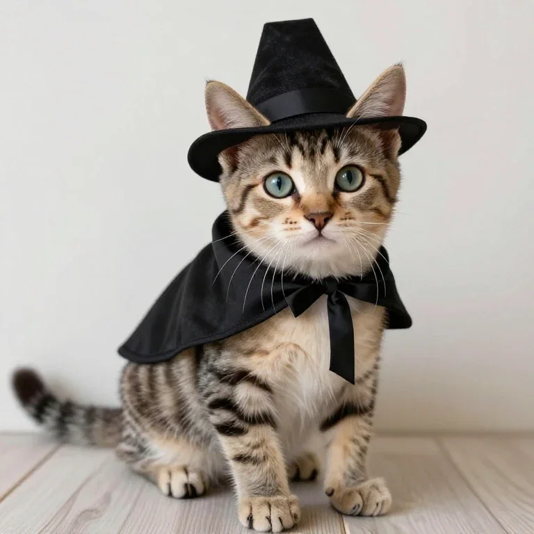 kitten dressed as thief