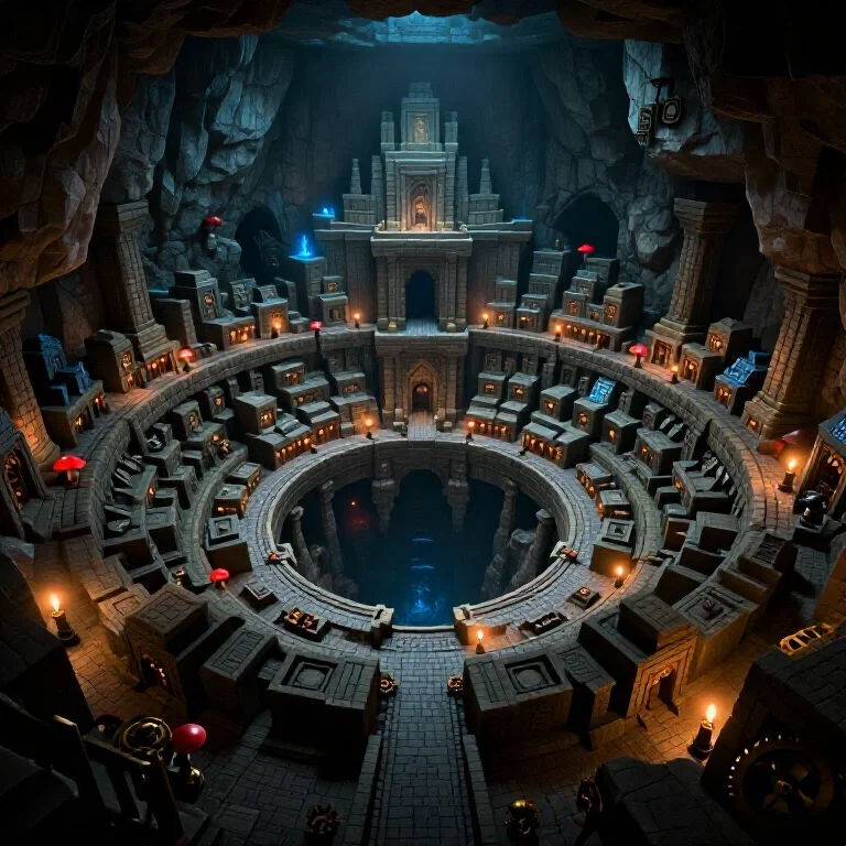 gargantuan underground dwarven city circular