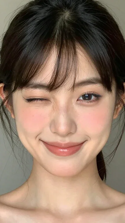 close up japanese woman natural makeup
