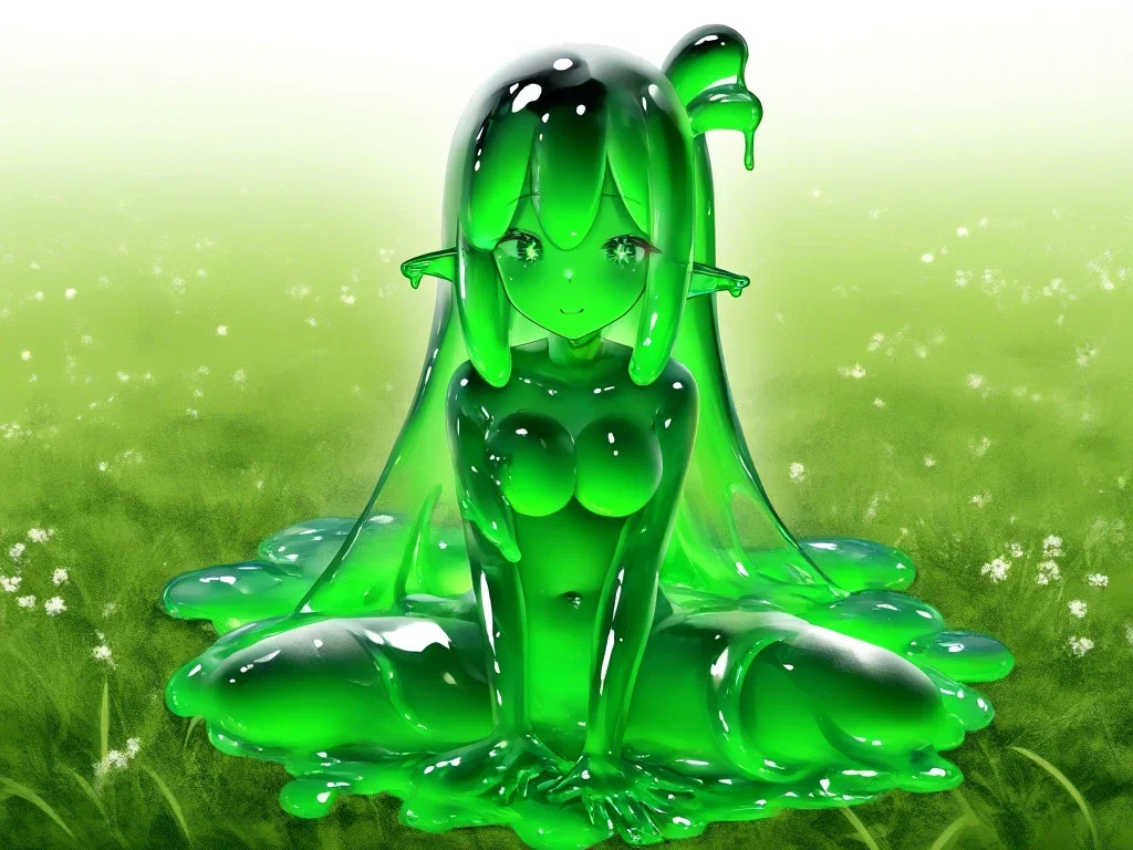 slime girl meadow grass