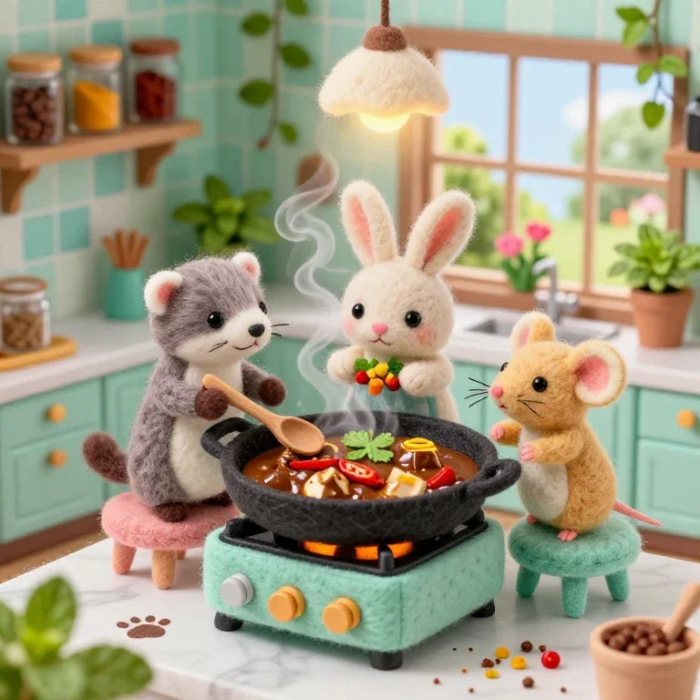 3d plush toys cooking chocolate curry kitchen