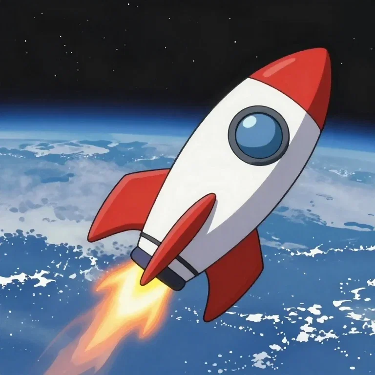 anime rocket out of earth