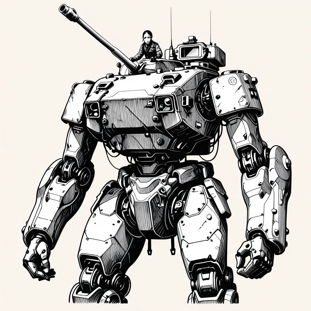 line art hatching military tanks
