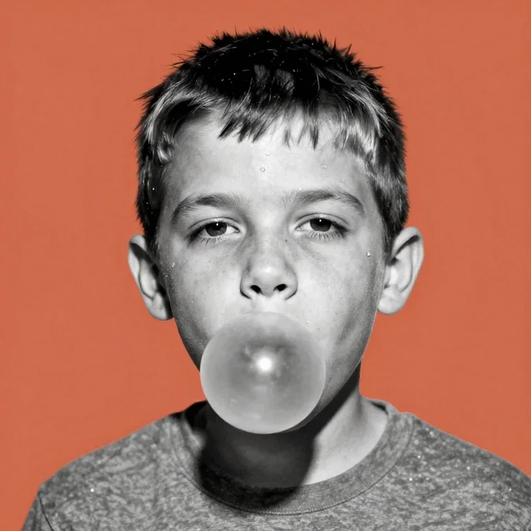 andy warhol boy chewing gum bubble