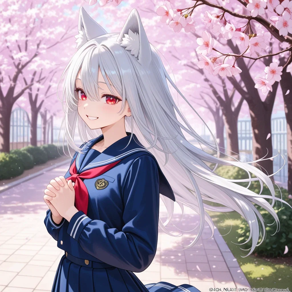 luna first day school wolf girl