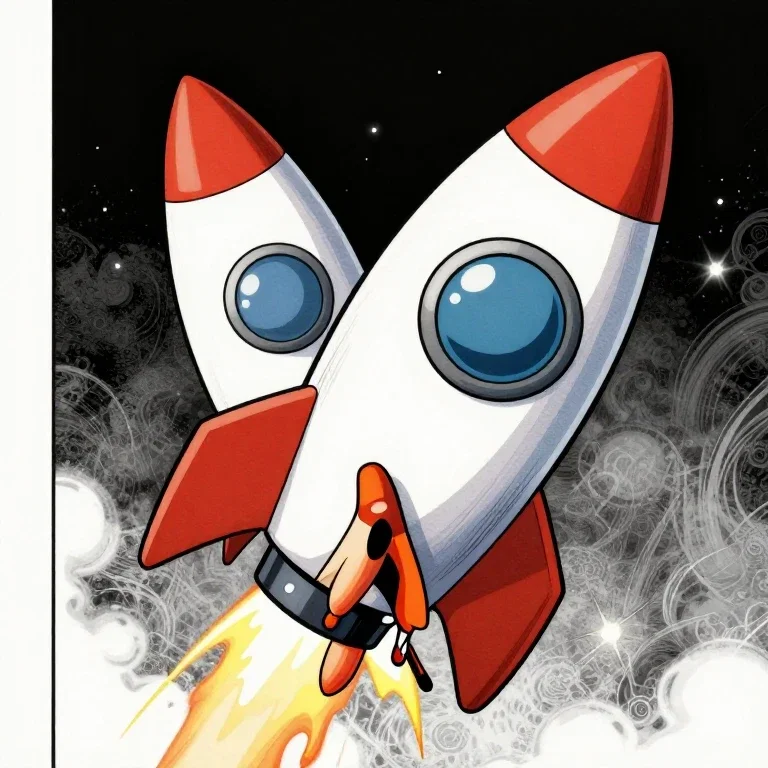 cat in a rocket