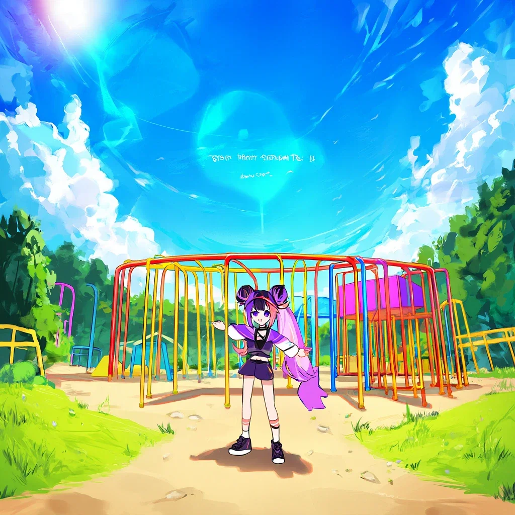 Neta Lumina having fun on a playground