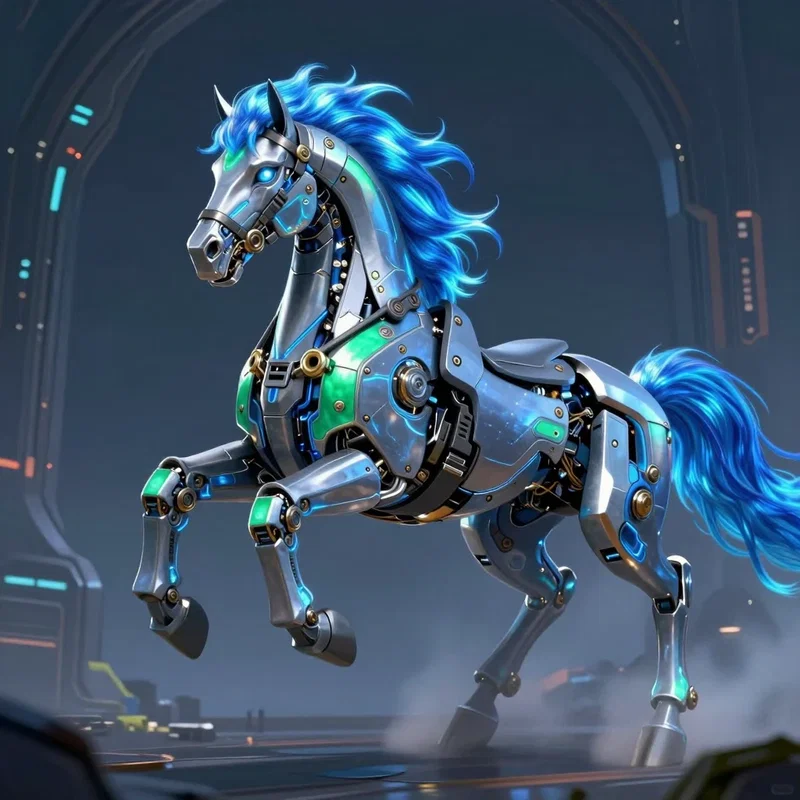 Cheval Mécanique Futuriste