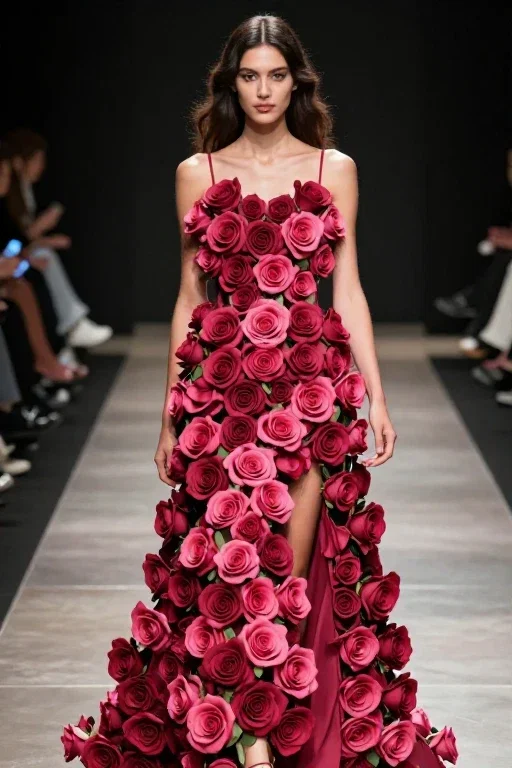 薔薇の衣装の美女