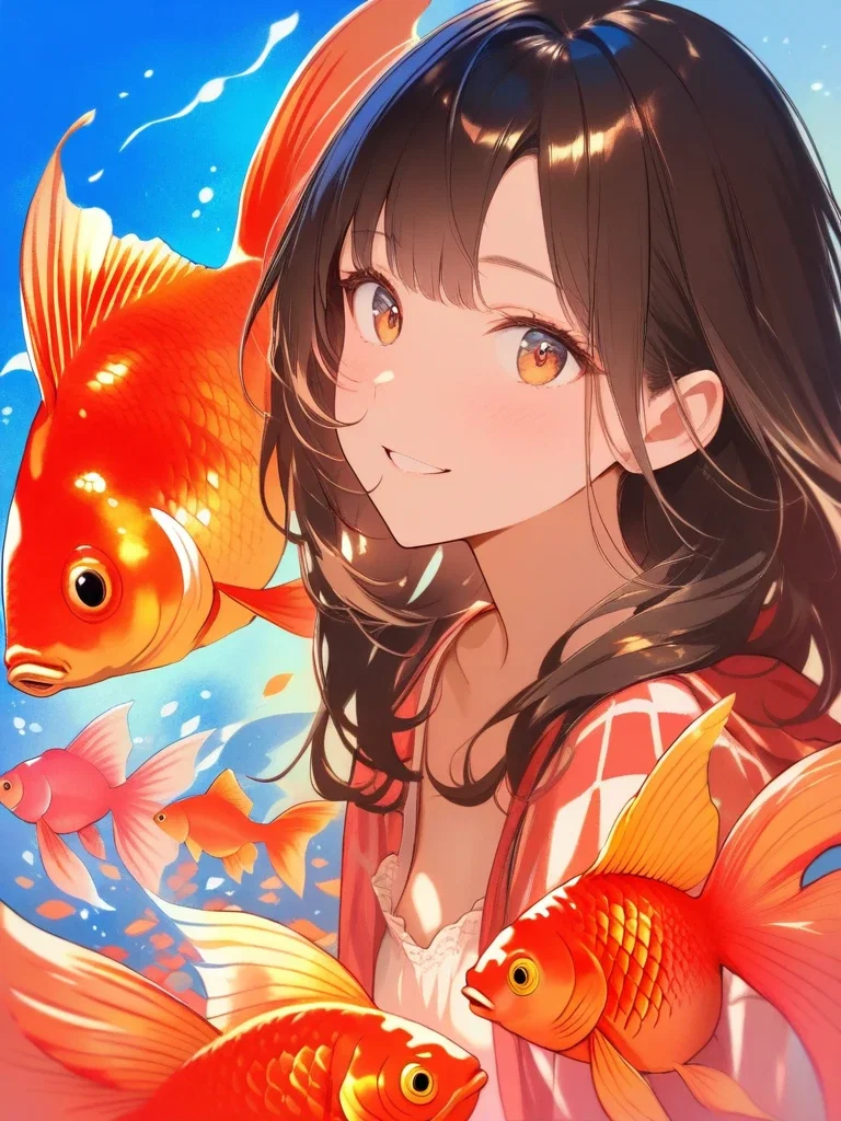 金魚と女