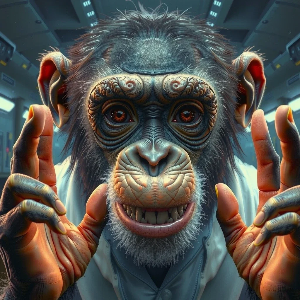 Singe  Savant Fou Futuriste