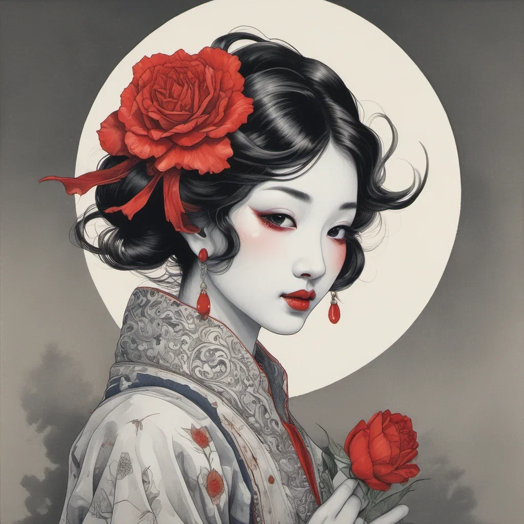Beauté Asiatique à l'Encre Chinoise