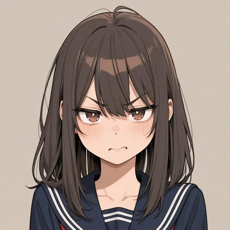 何かに怒ってる女の子2
