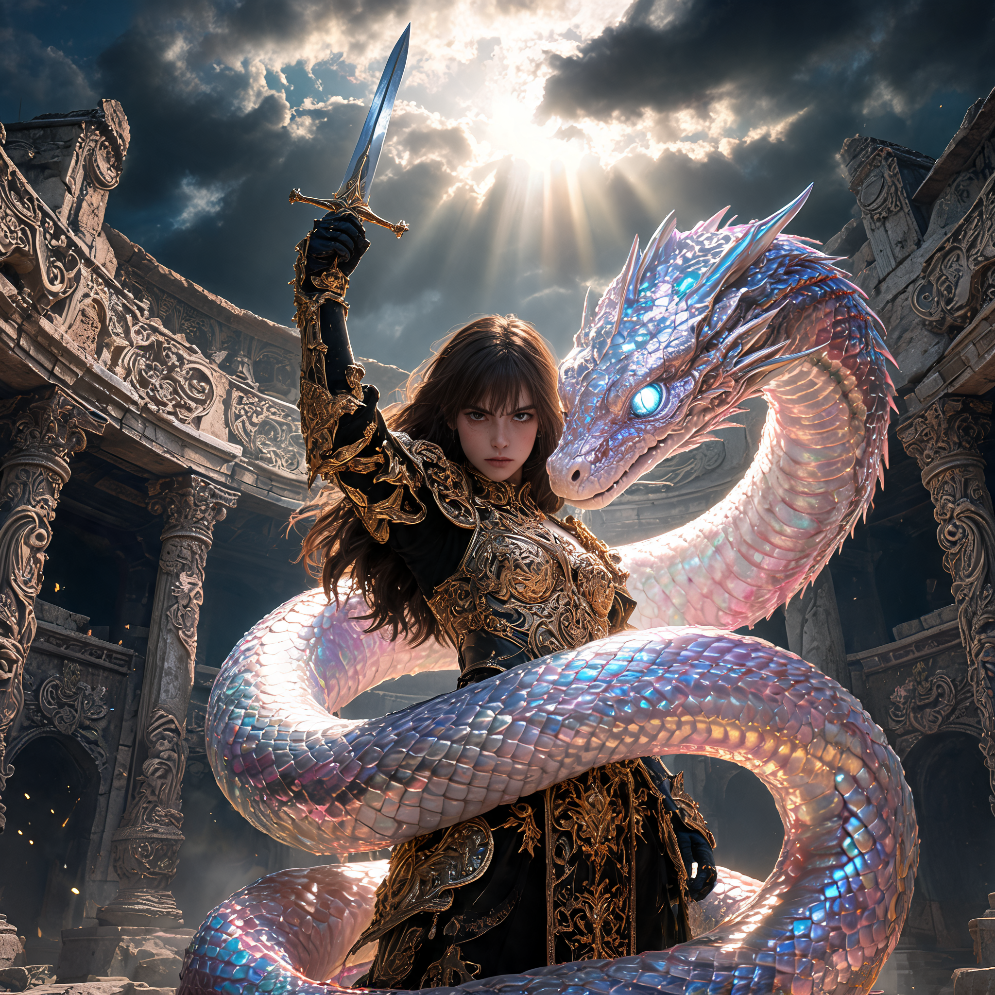 Le dragon serpent et sa guerrière