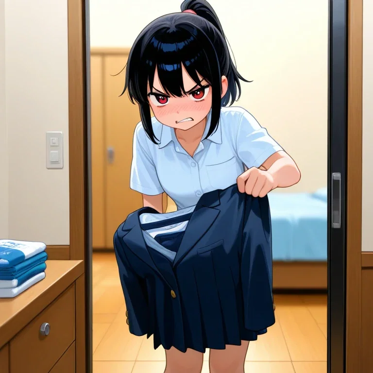 着替えを覗かれ怒る女の子2