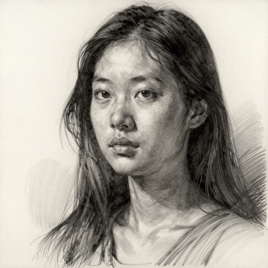 Jeune Femme Asiatique au Charbon