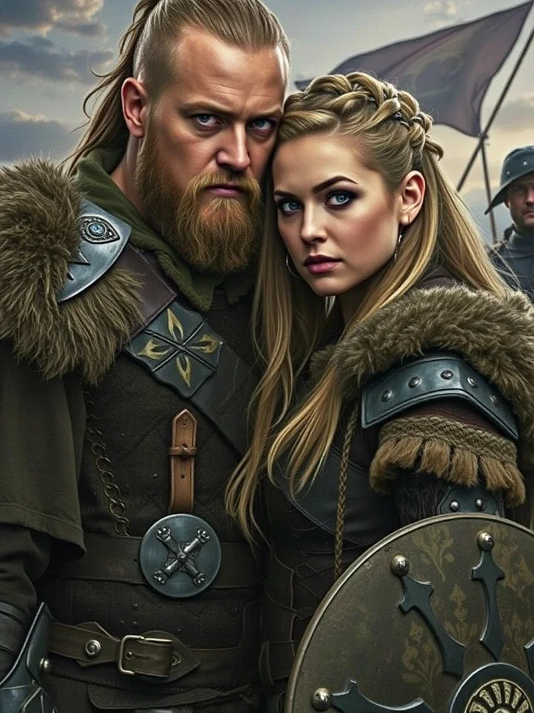 Ragnar and Lagertha, heroes of  "Vikings"