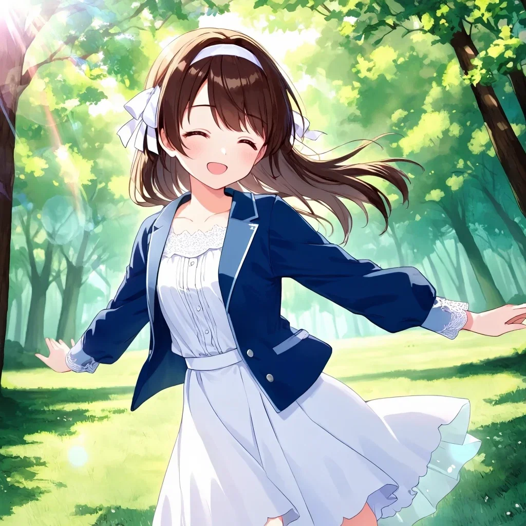 日差しの林で