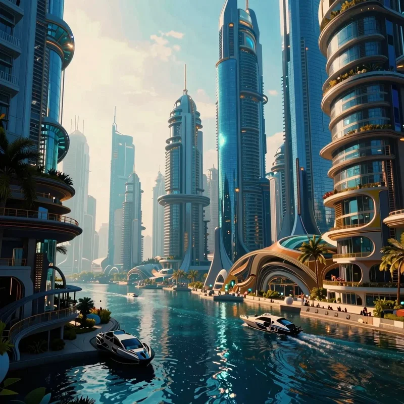 Ville Lacustre Futuriste