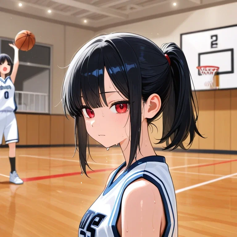 バスケの試合に勝ったけど…の女の子