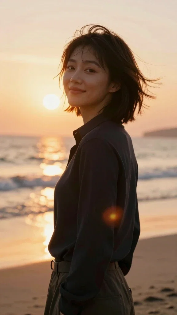 a glance back with a smile