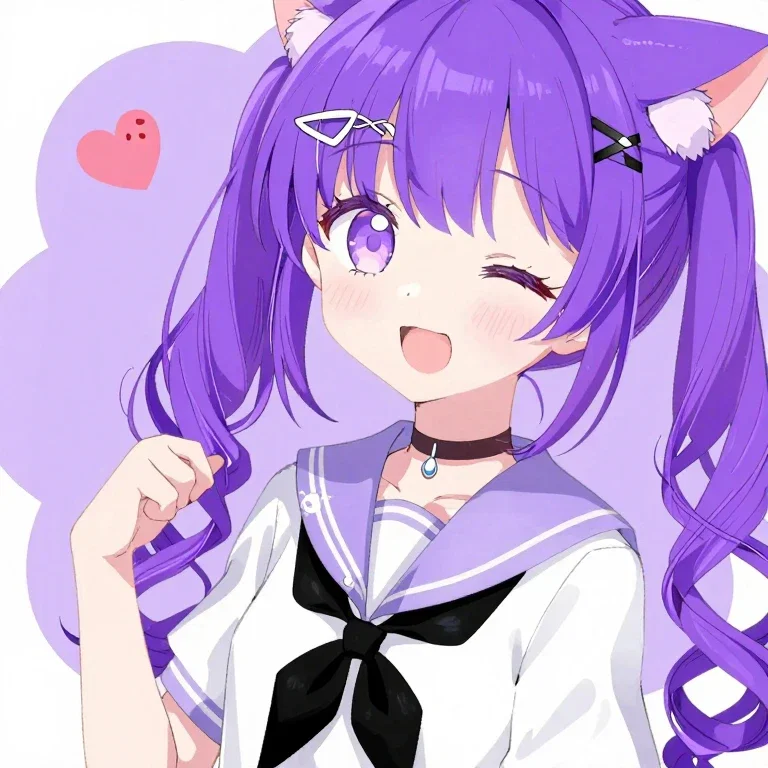 可愛い猫の女の子