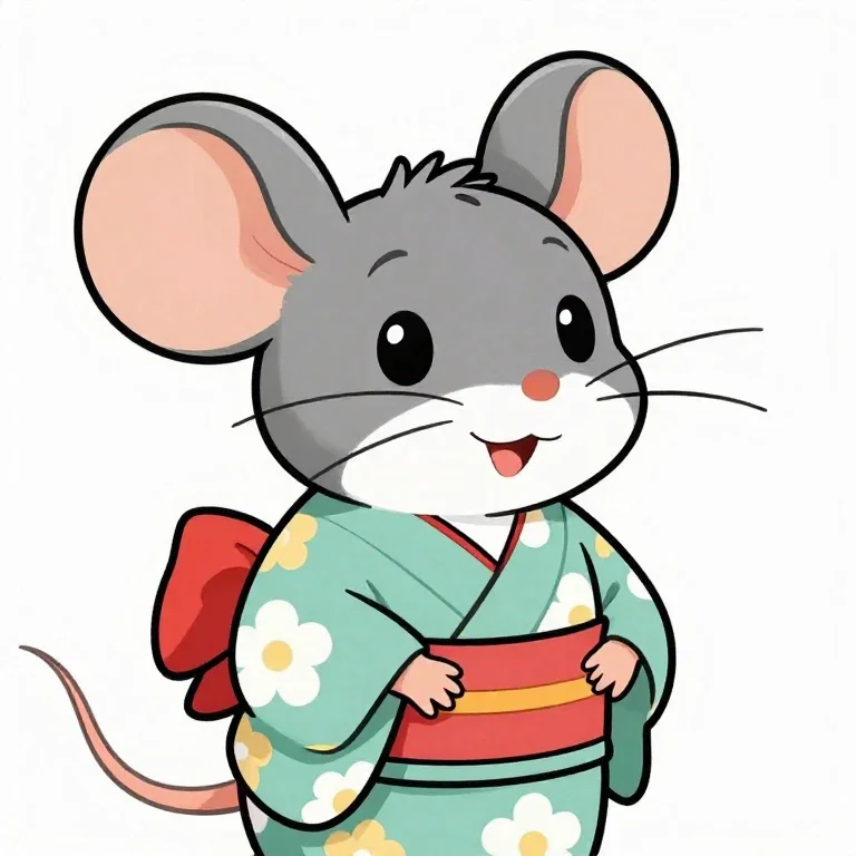 着物姿のねずみちゃん