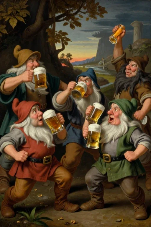 ビールを飲むドワーフ達