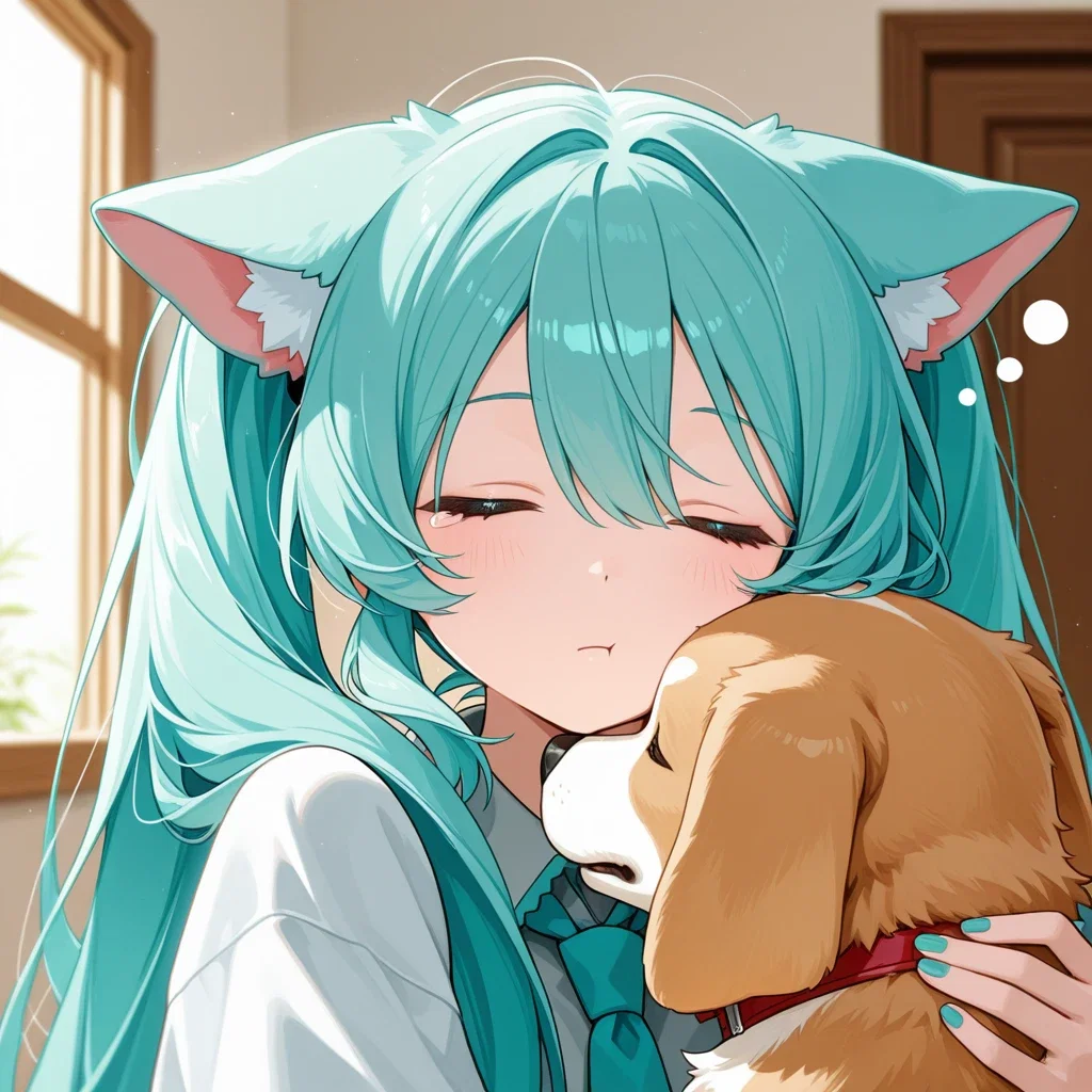 眠そうなミクです。
