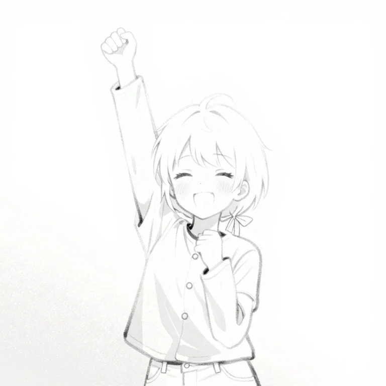 鉛筆イラスト少女