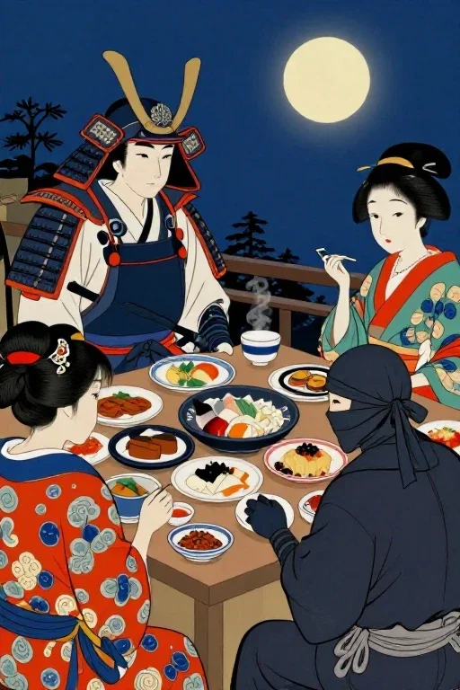 月夜の宴会