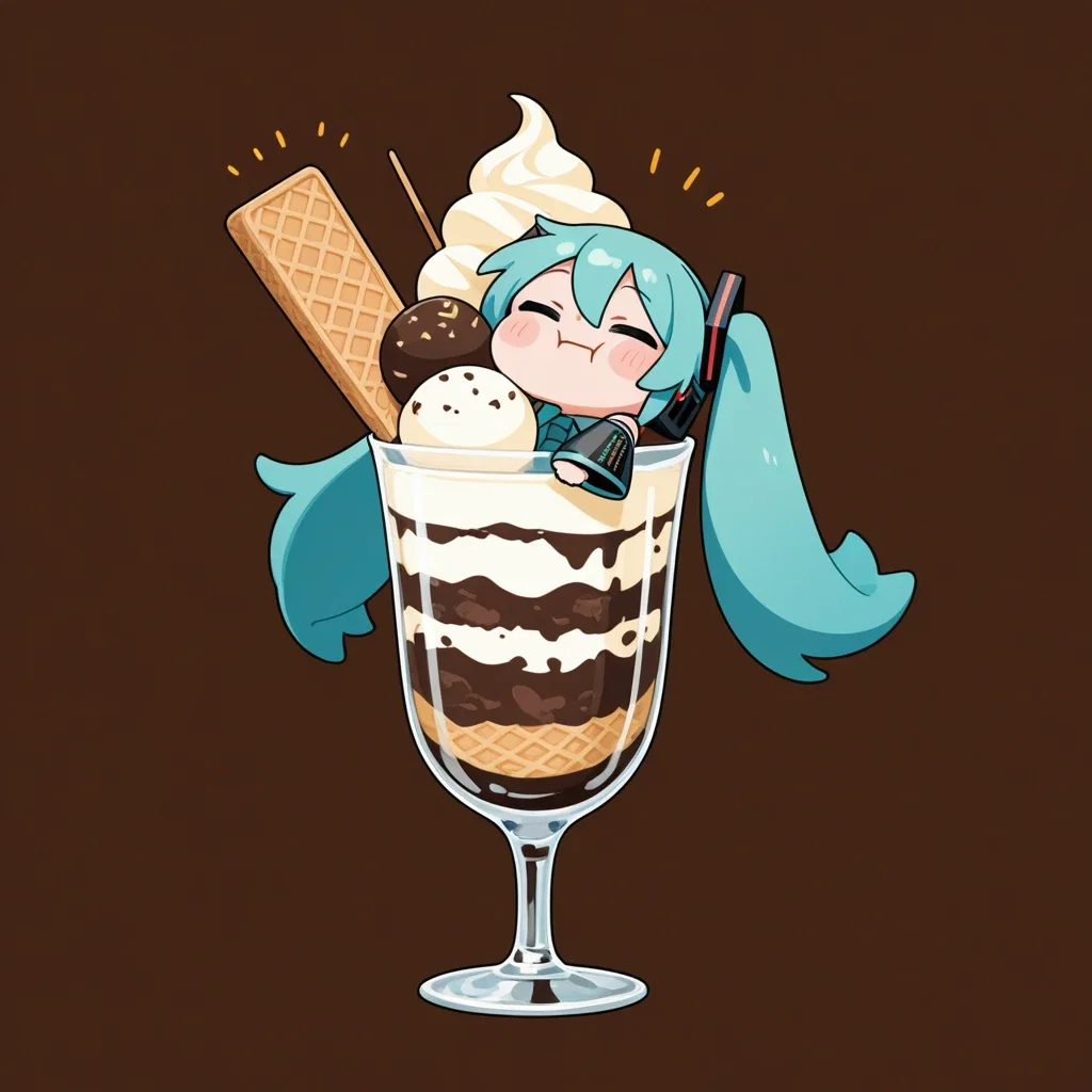 パフェに食われてる初音ミクです。