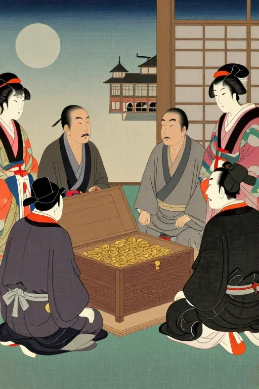 悪巧みをする代官達