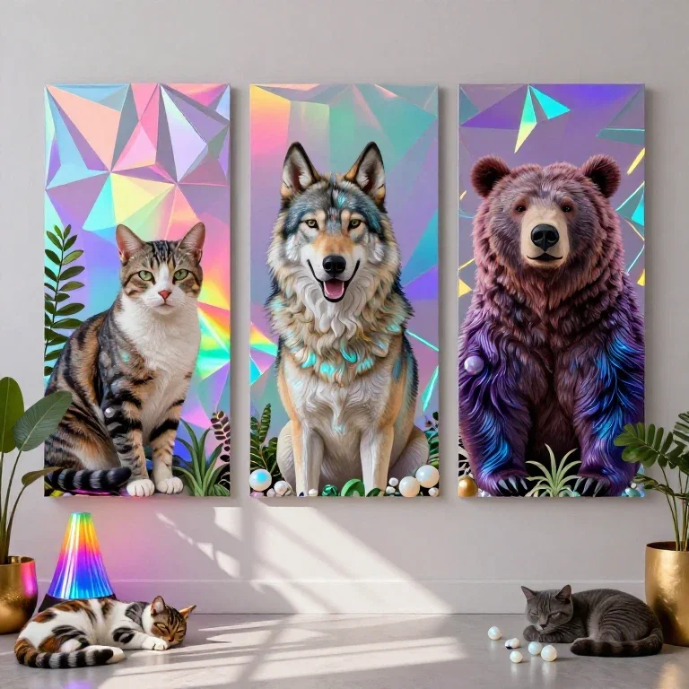 Art; Kunst; Katze Wolf und Bär