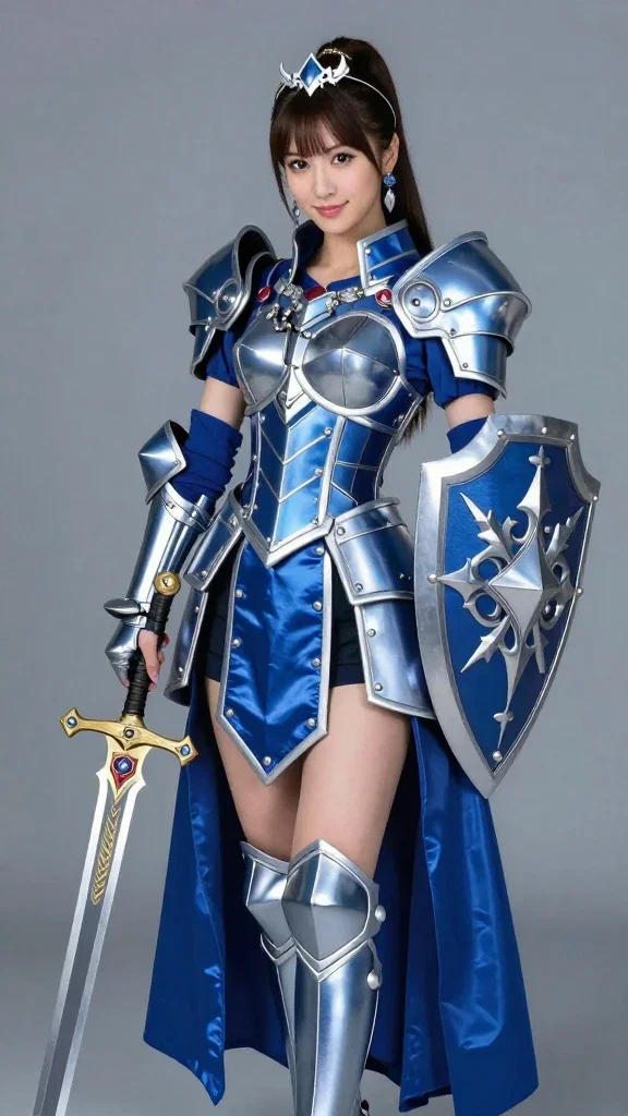 女性戦士のコスプレ 青バージョン