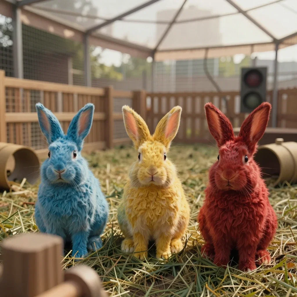 三原色のウサギ
