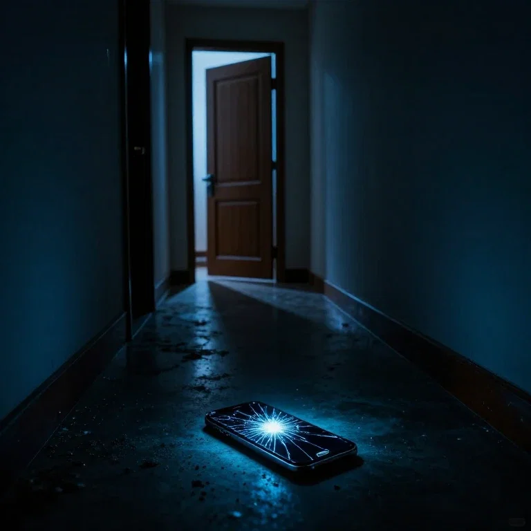 Long hallway / lost phone / broken screen