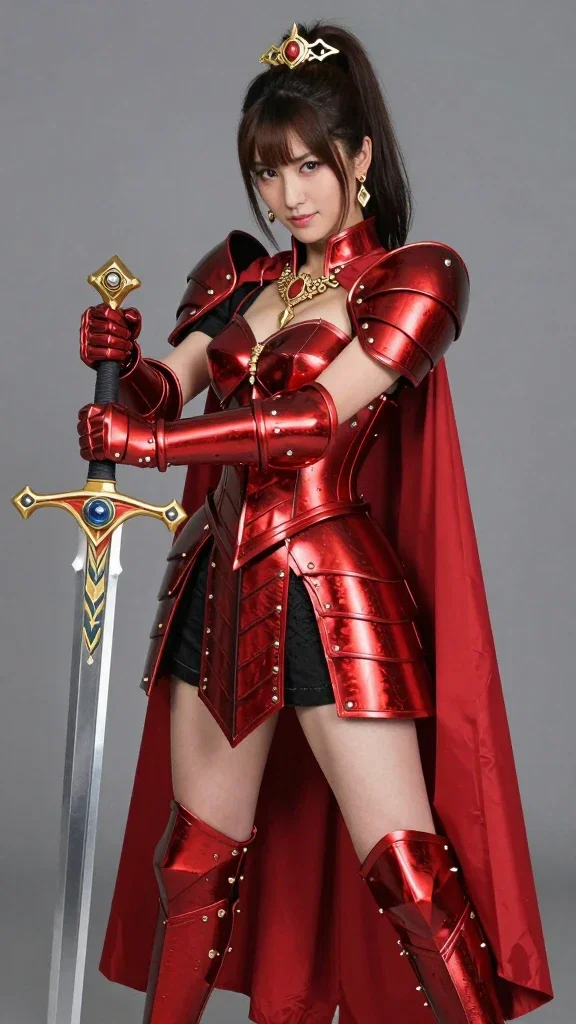 女性戦士のコスプレ 赤バージョン