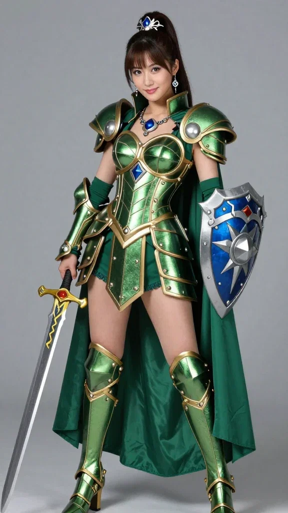 女性戦士のコスプレ 緑バージョン