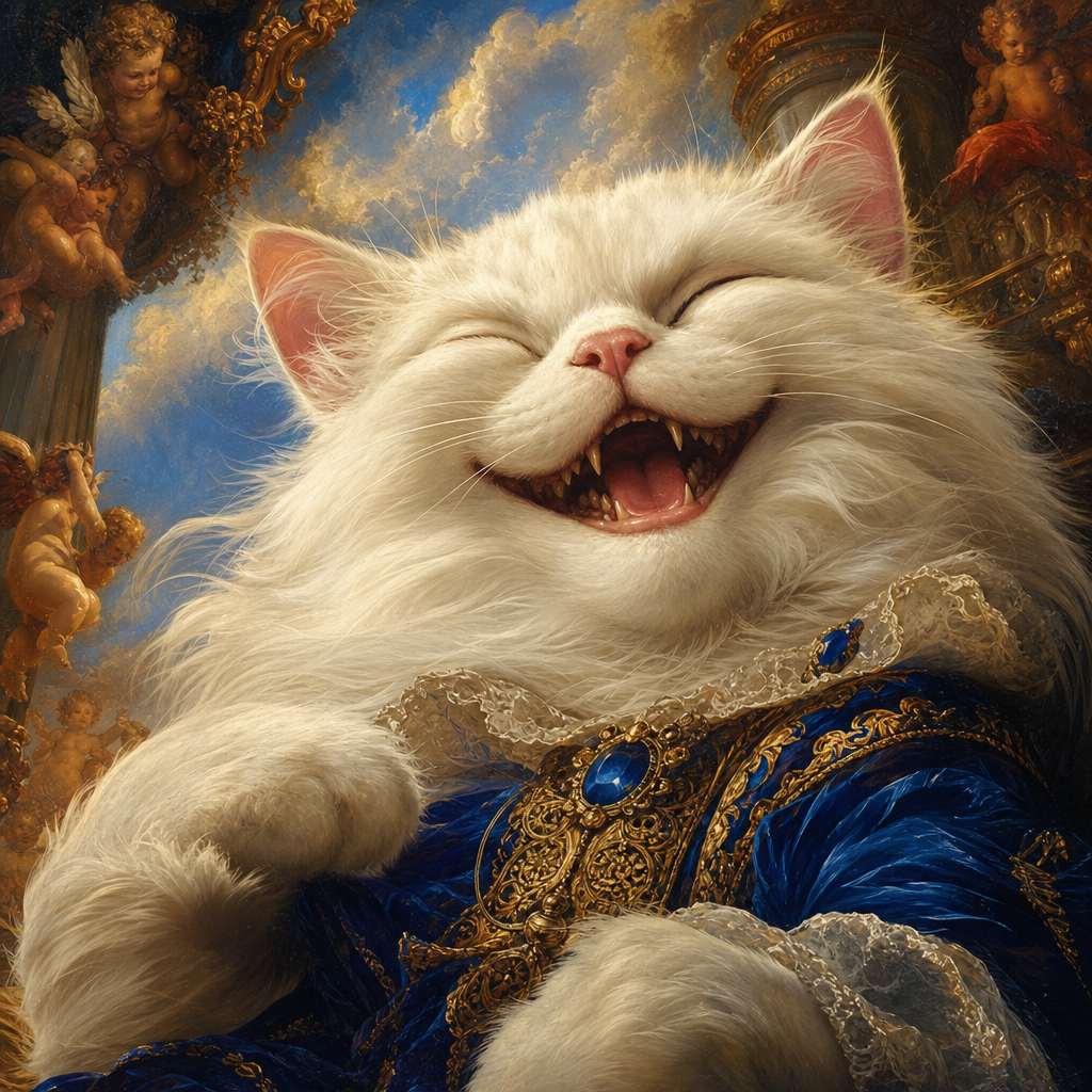 笑うペルシャ猫