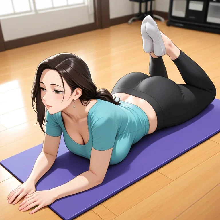 ヨガをする女性1