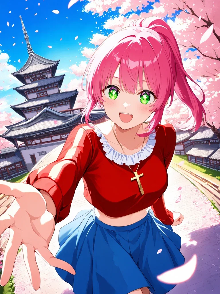 桜の下で