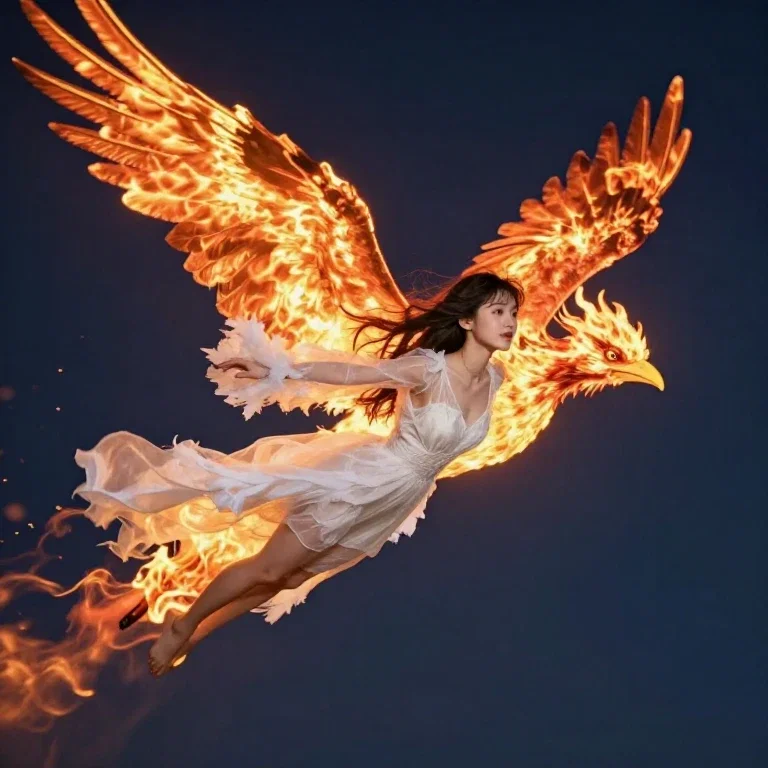女の子と火の鳥